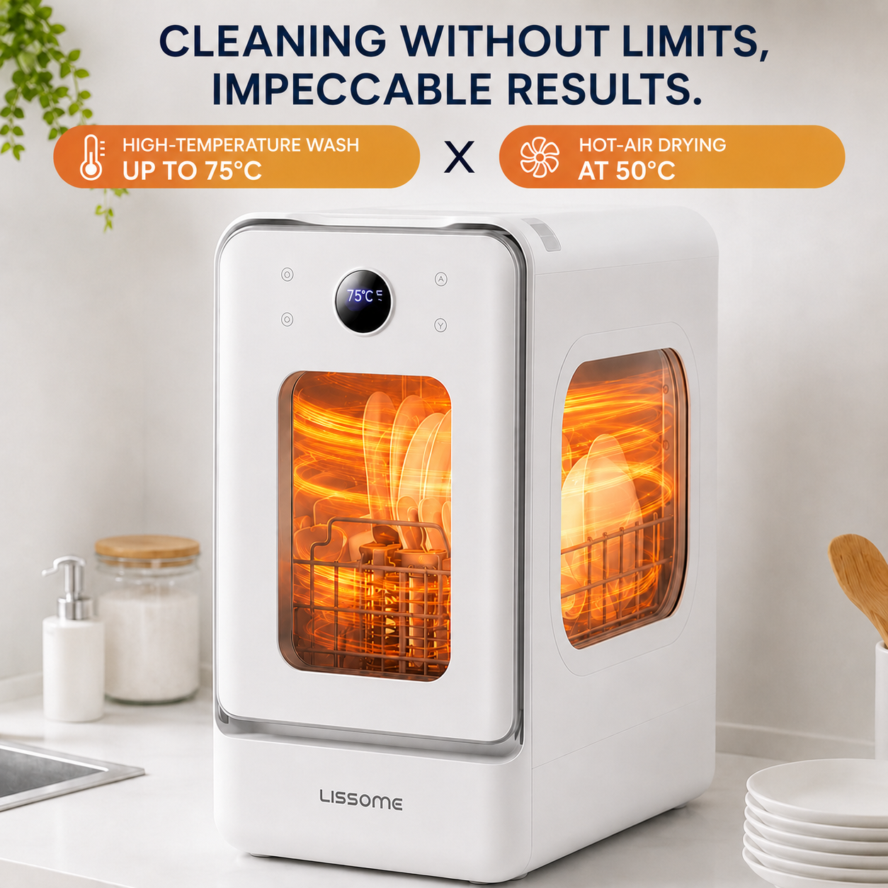 SmartWash 360™ | Compact Countertop Dishwasher, No Installation Required