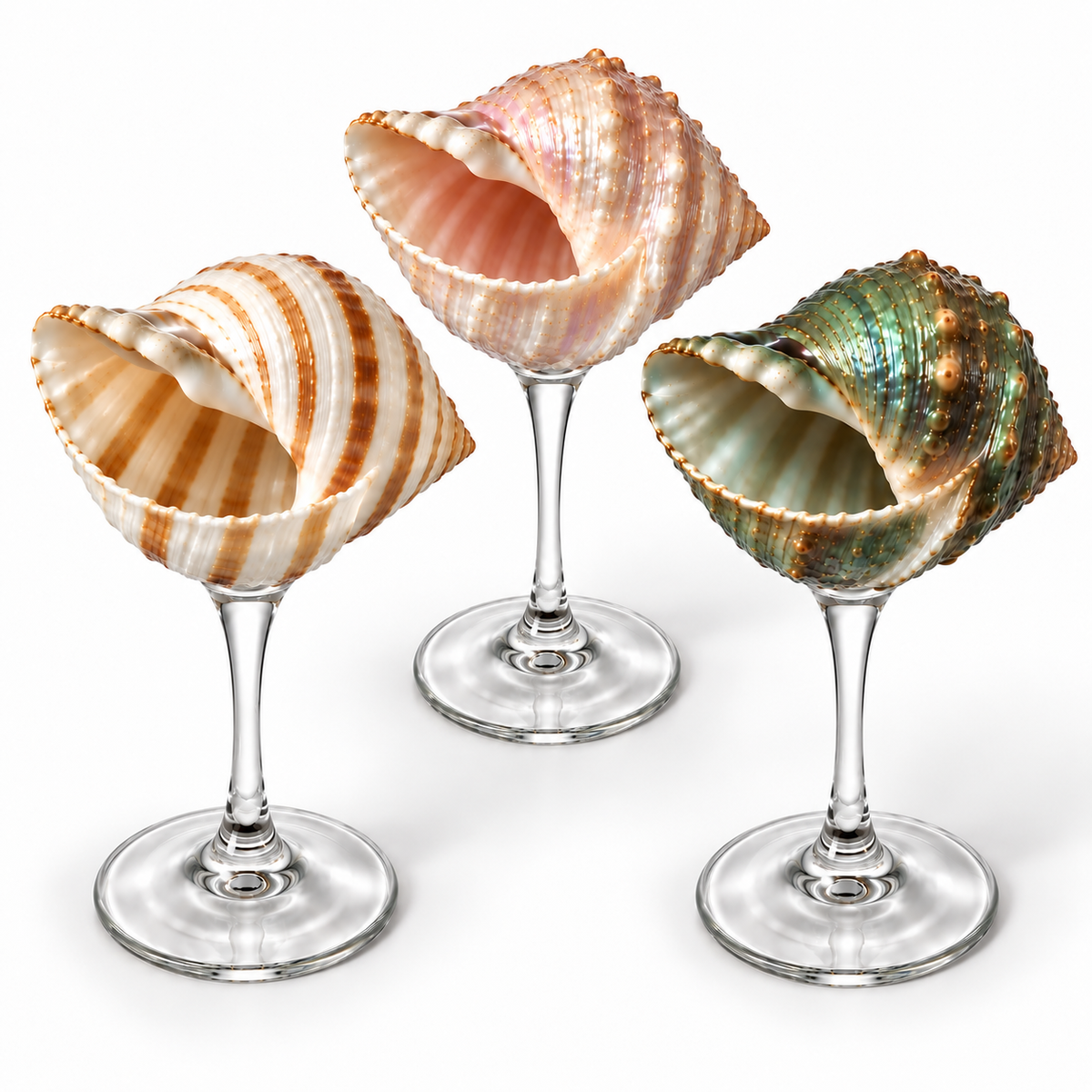 COFFRET DE 3 COUPES PERLE MARINE™ EN COQUILLAGES NATURELS