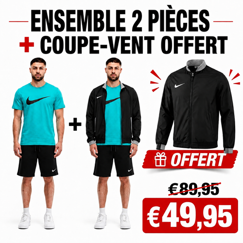 Ensemble Homme NK Sportswear Bleu – 2 Pièces + Veste Coupe-Vent Offerte