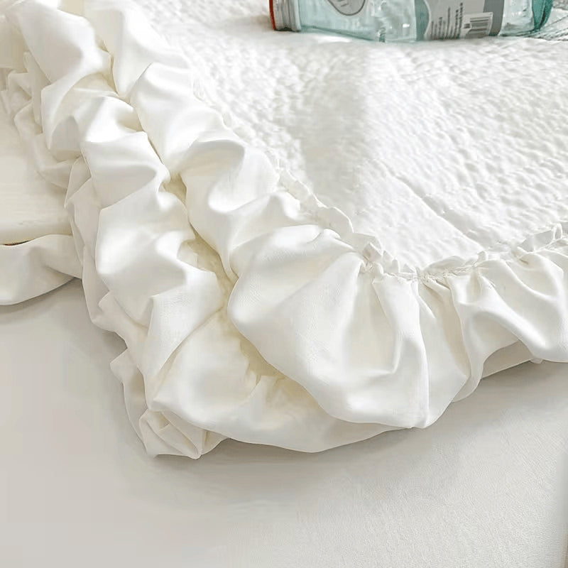 Completo Copriletto Estivo Ricamato Eleganza – 3 Pezzi