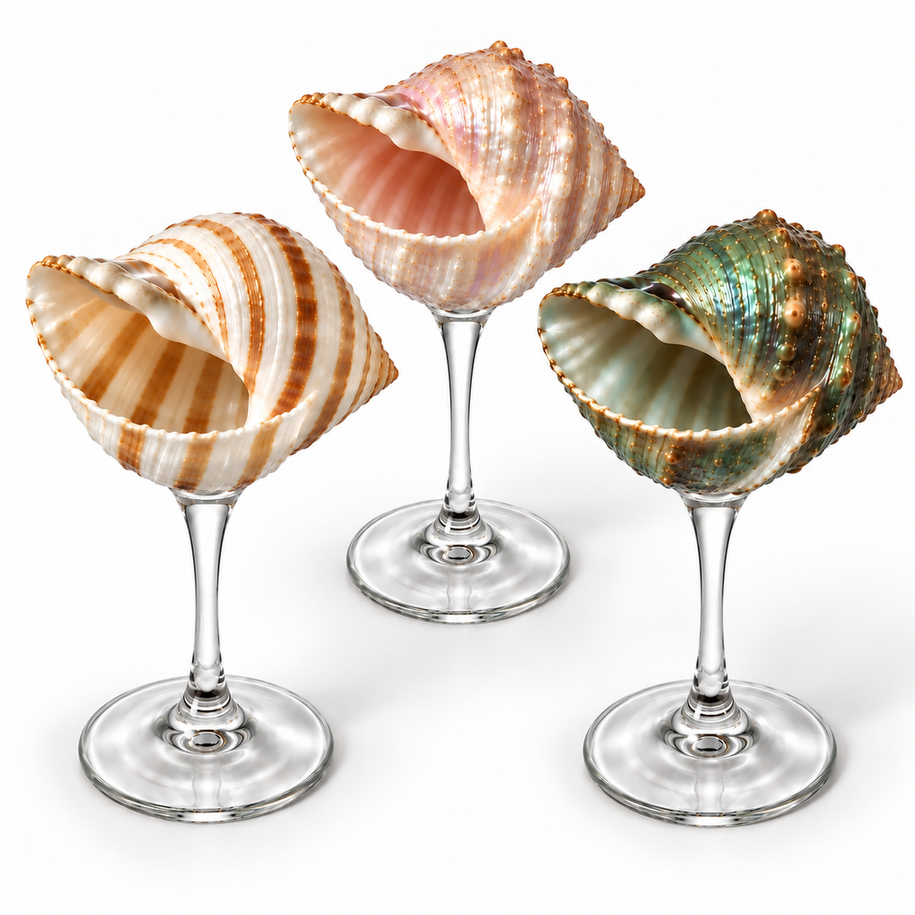 COFFRET DE 3 COUPES PERLE MARINE™ EN COQUILLAGES NATURELS